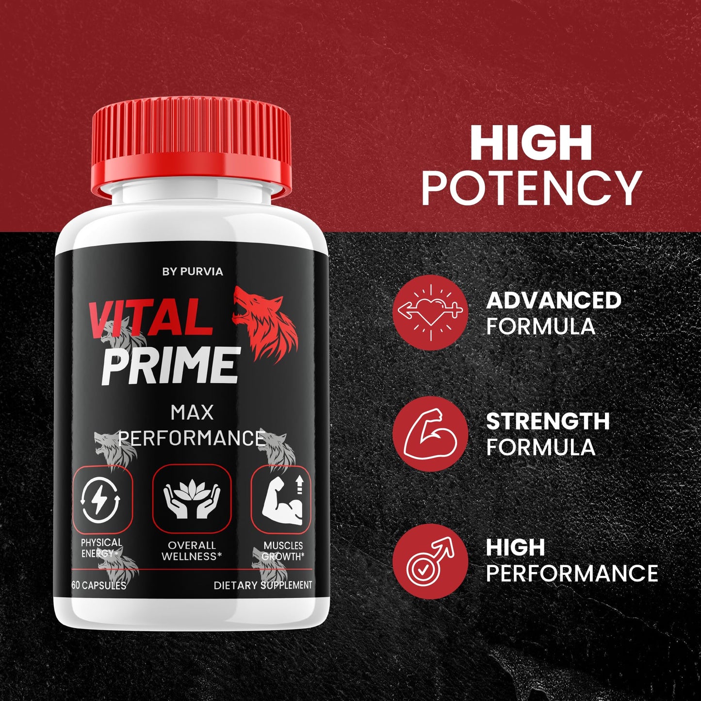 (5 Pack) Vital Prime Pills - Vital Prime Original Supplement, Vital Prime Advanced Formula, VitalPrime Maximum Strength Formula - Vitalprime Complex for Overall Wellness Support, USA (300 Capsules)