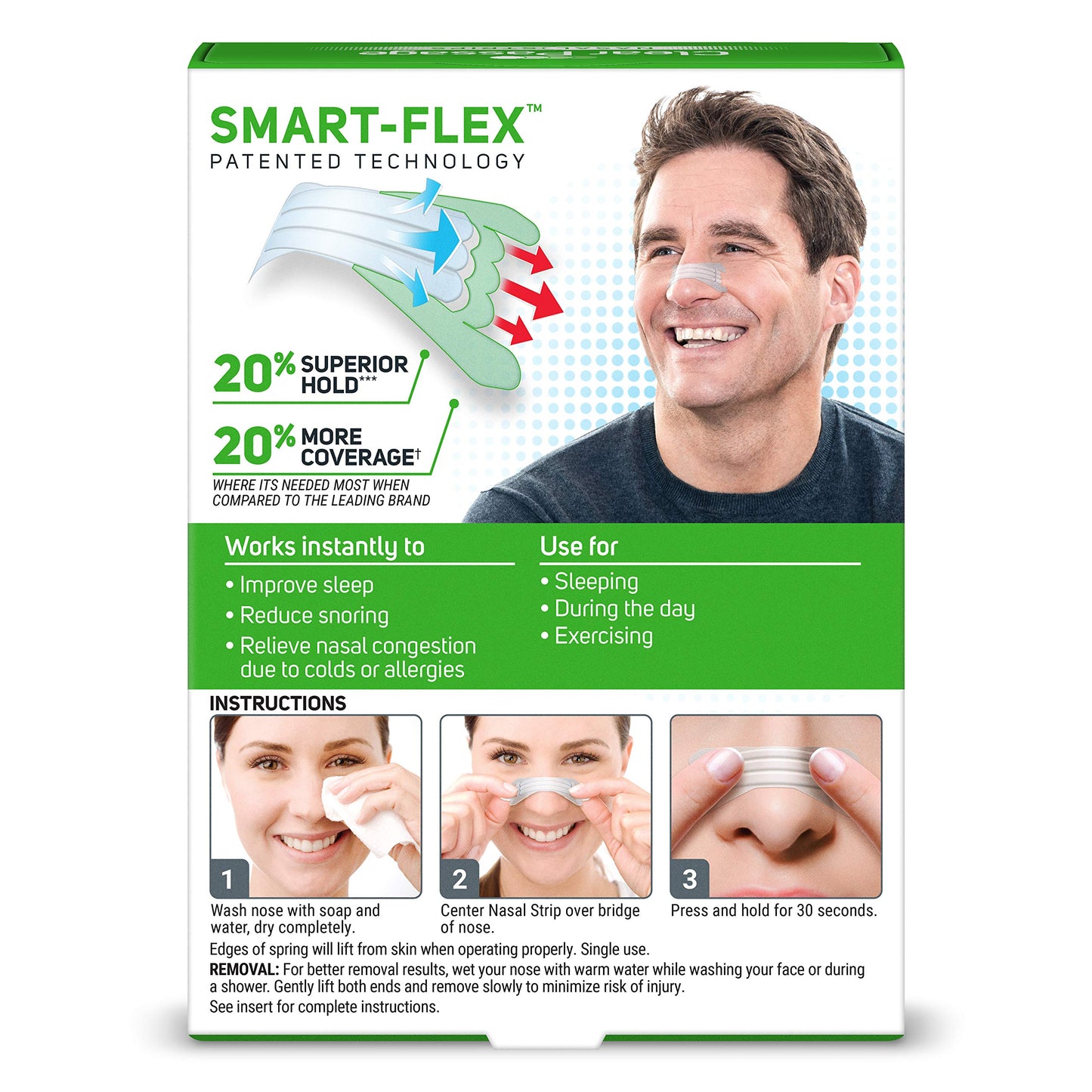 Clear Passage Nasal Strips Extra Strength, Clear, 100 ct | Works Instantly to Improve Sleep, Reduce Snoring, & Relieve Nasal Congestion Due to Colds & Allergies