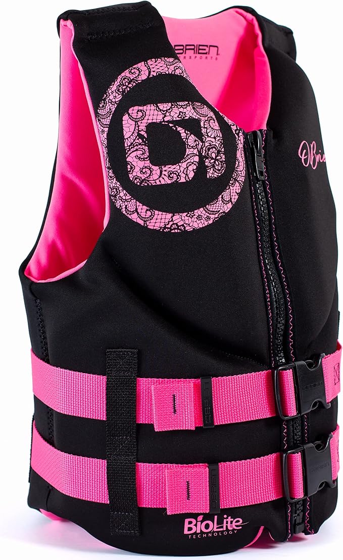 O'Brien Jr Neoprene Life Jacket USCG Approved, 77-125lbs, Pink