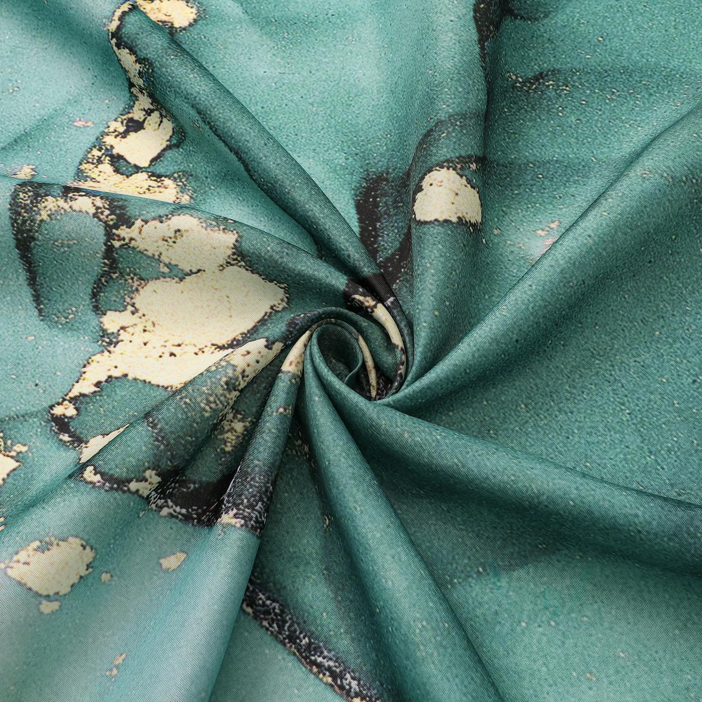 Gibelle Abstract Teal Marble Shower Curtain, Turquoise Marble Shower Curtain for Bathroom, Modern Ink Art Decor Waterproof Fabric Shower Curtain Set with Hooks, 72x72