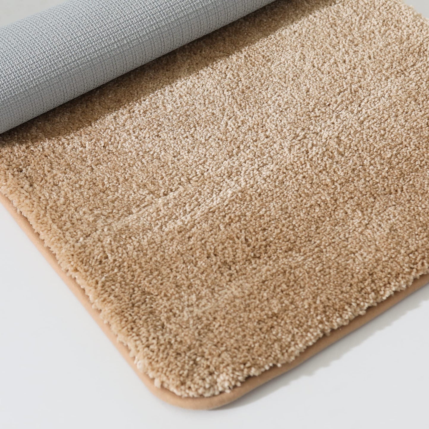COSY HOMEER Bath Rugs for Bathroom Extra Thick - Anti-Slip Bath Mats Soft Plush Yarn Shaggy 100% Strong Mirco Polyeste Mat Living Room Bedroom Mat Floor Water Absorbent(Beige,20x32 - Inches)