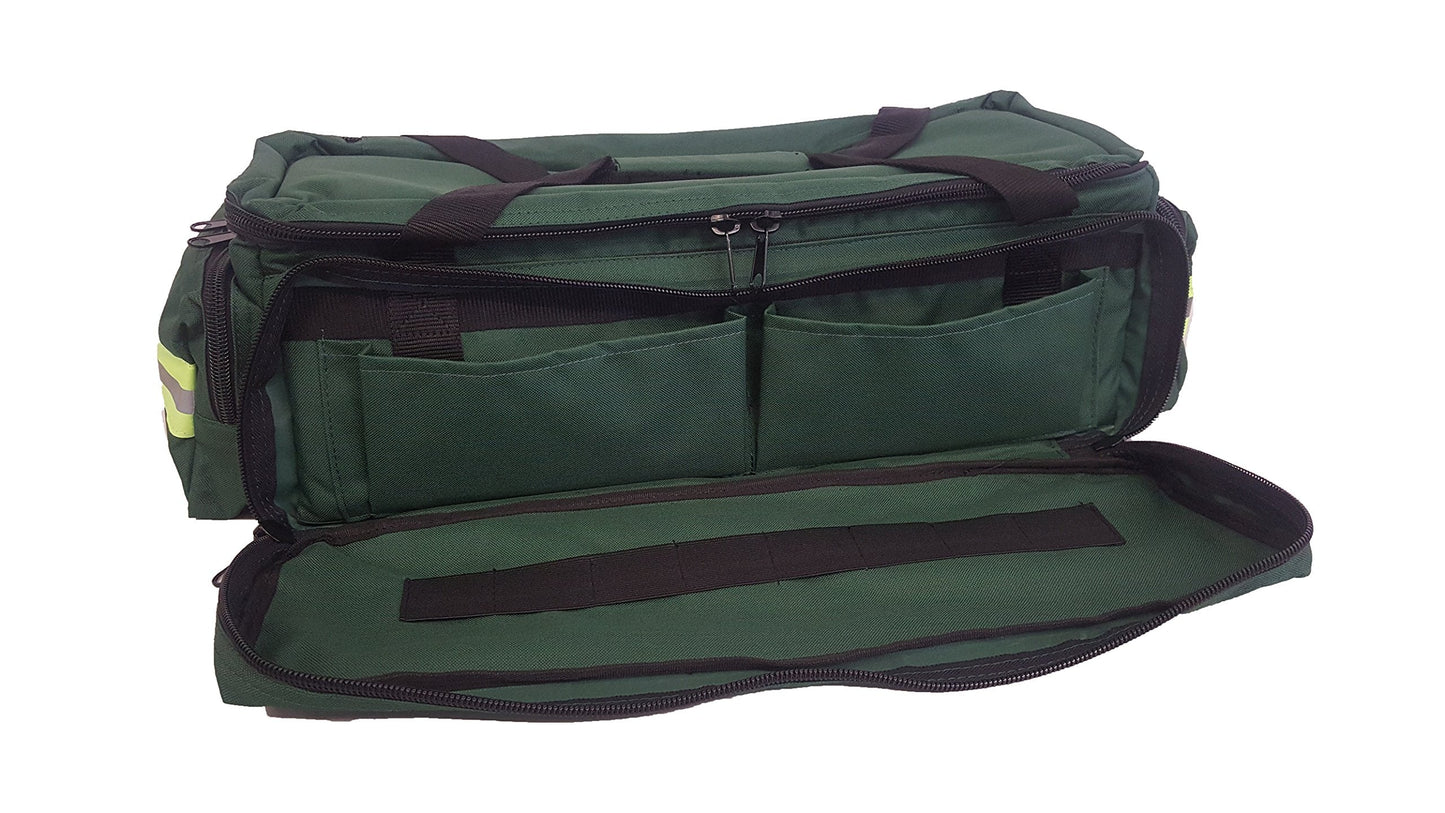 LINE2design First Responder EMS Oxygen Bag EMS Supplies - Standard O2 Medical Bag with Multiple Compartments & Shoulder Strap – Green