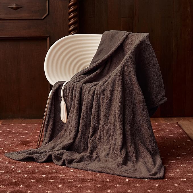 Heated Blanket Electric Throw 50" x 60" -Heated Throw Blanket with 5 Heating Levels & 3 Hours Auto Off,Machine Washable,ETL & FCC Certification(Teddy)