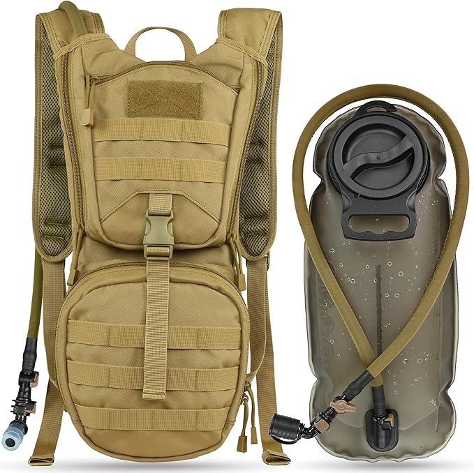 MARCHWAY Tactical Molle Hydration Pack Backpack with 3L TPU Water Bladder, Military Daypack for Cycling, Hiking, Running, ...