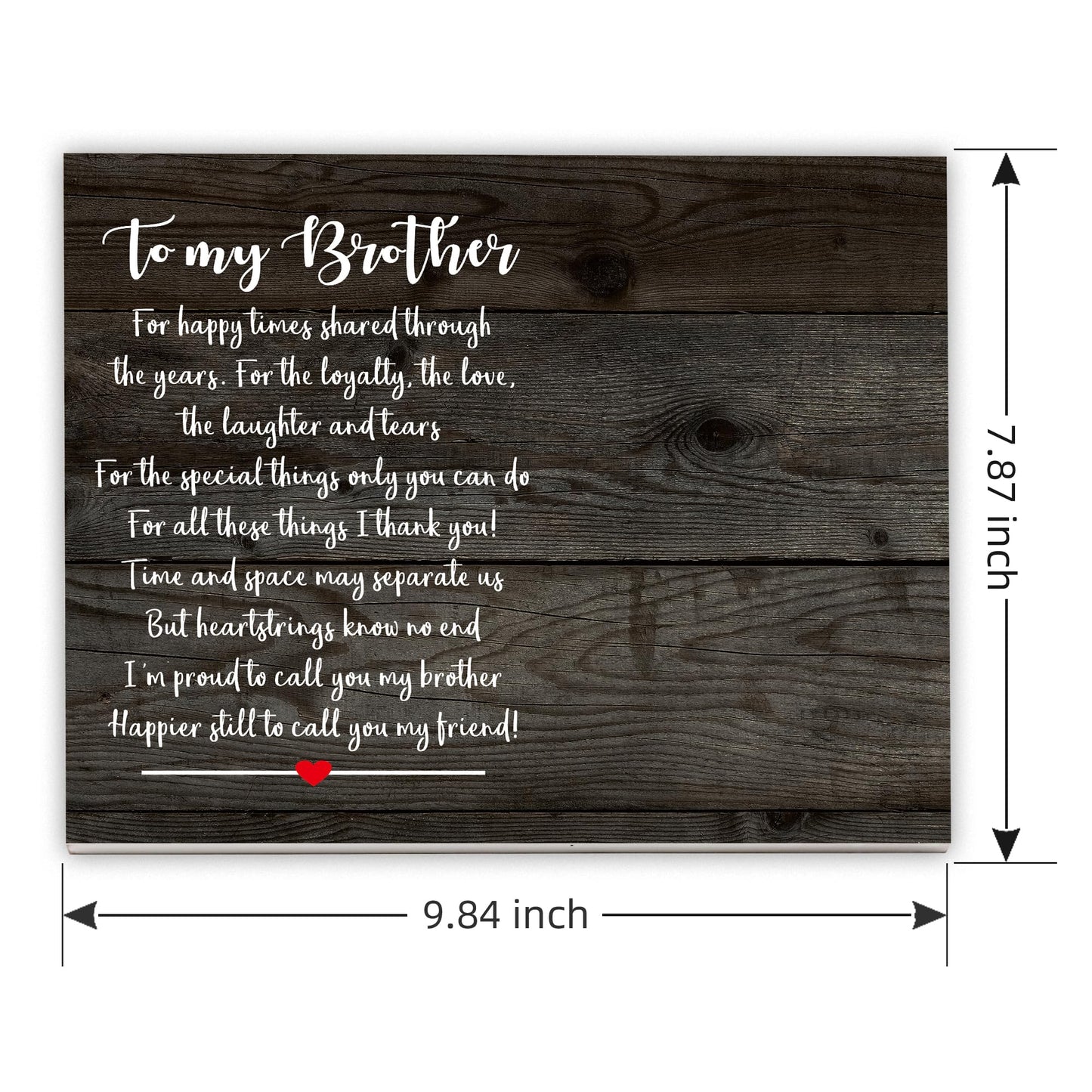 FDFHOME Brother Picture Frame Gifts from Sister - Birthday, Wedding, Christmas Keepsake - 4x6 Photo Frame