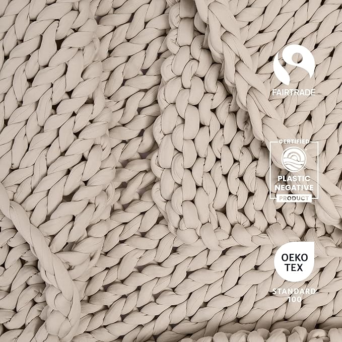 Bearaby Weighted Blanket 10 lbs (40"x64") – Driftwood – Recycled Polyester – Eco-Friendly, Heavy Throw for Adults – Soft, Breathable, Sustainable Comfort