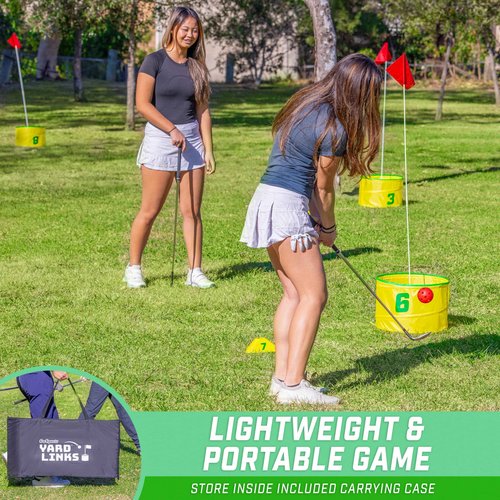 GoSports Yard Links Golf Game with 9 Buckets, Tee Markers and 6 Balls