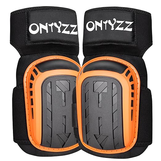 ONTYZZ 1 Pair Knee Pad Construction Silicone Knee Pads for Work-Heavy Duty Support Kneepads with Anti-Slip Straps for Construction Flooring Gardening Cleaning Tile