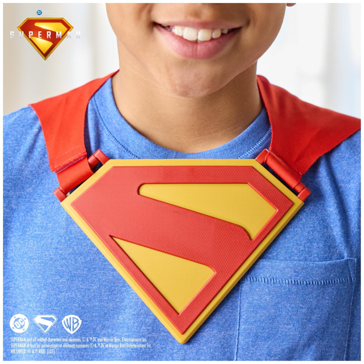 DC Comics, Superman Power Cape Set, Super Heroes Halloween Costume for Kids with Iconic Chest Plate, Dress-Up and Roleplay for Ages 4 and Up
