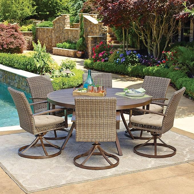 RACE LEAF 4 Pack 19x19 Inch Patio Chair Cushions, Thickened Seat Cushions Waterproof Stain Resistant with Non-Slip Ties (Khaki)