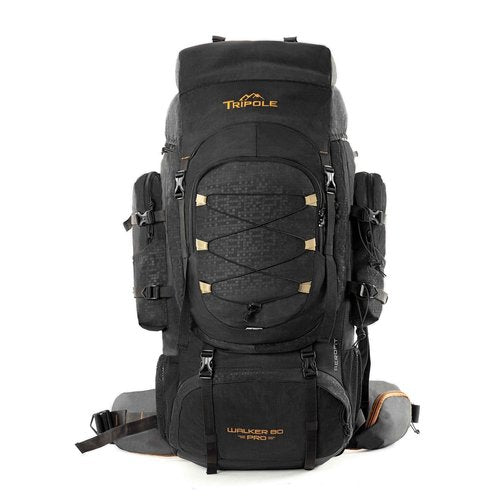 Tripole Walker Pro Rucksack for Trekking and Hiking (Black, 80)
