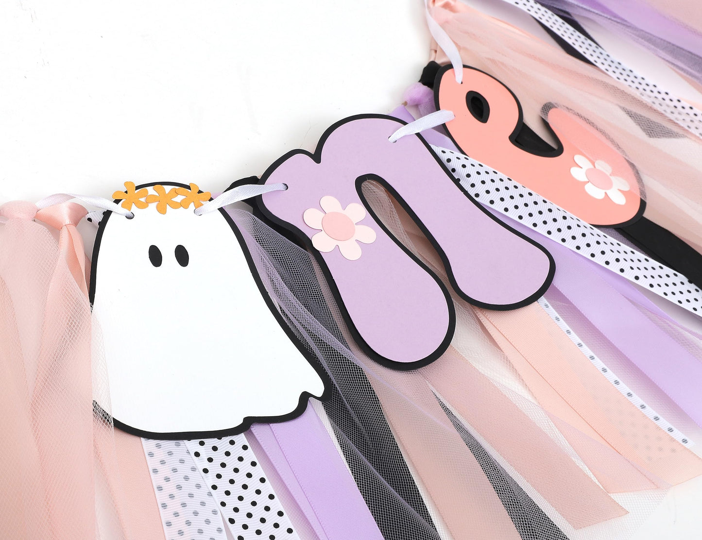 Spooky One Groovy Birthday Banner - 1st Birthday Party Decor, Happy Halloween, Boho 'Happy Boo Day' Garland