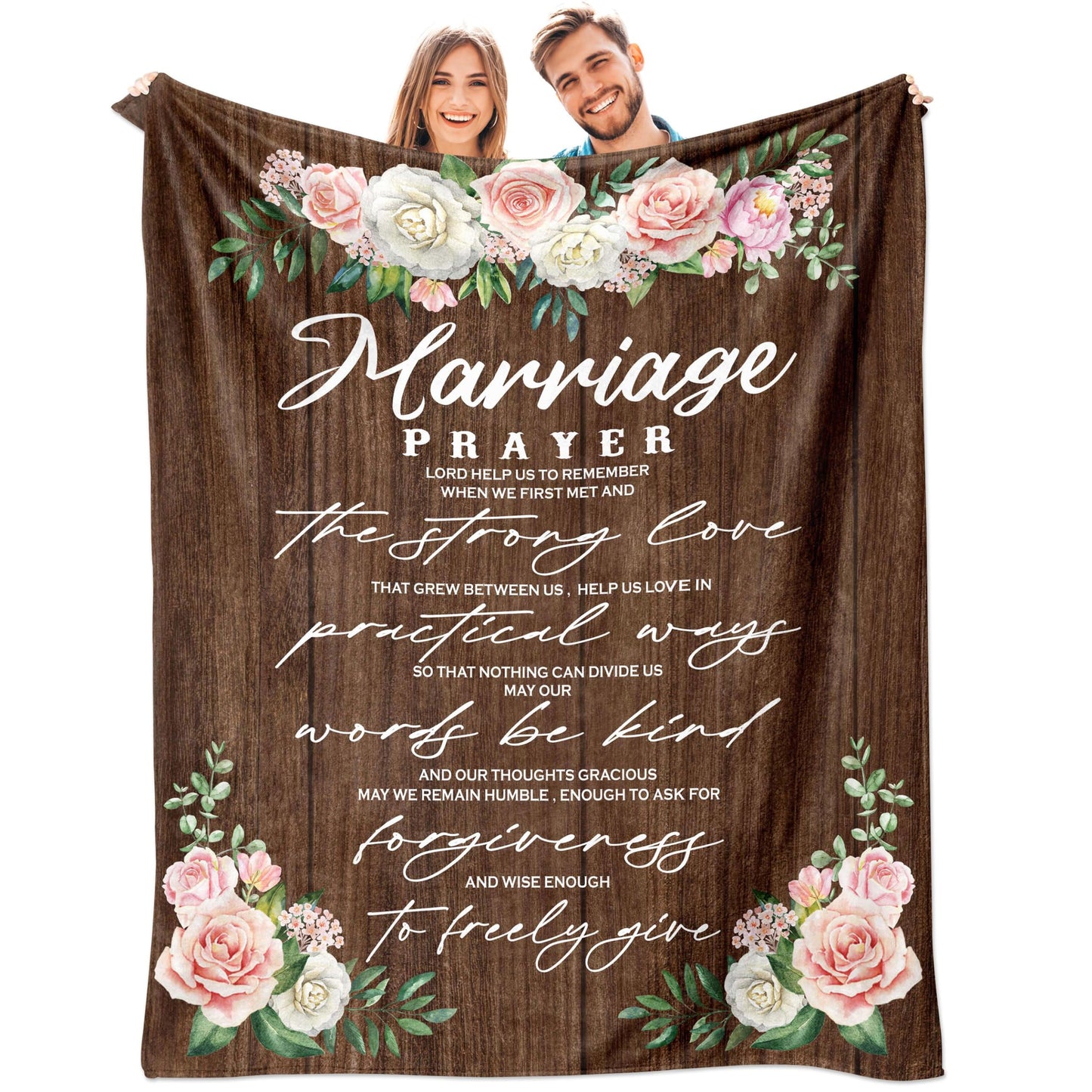Sqovulw Wedding Gifts for Couples 2025, Bridal Shower Gifts for Bride to Be, Bridal Shower Wedding Gifts for Newlyweds, Anniversary/Engagement Gifts for Couple, Marriage Prayer Fleece Blankets 60x50