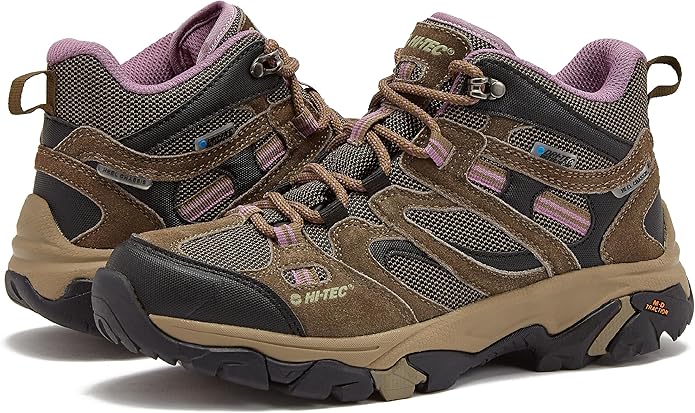 HI-TEC Apex Lite Mid WP Waterproof Hiking Boots for Women, Lightweight Outdoor and Trail Shoes
