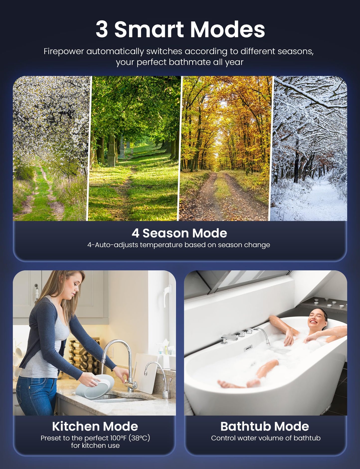 Natural Gas Tankless Water Heater, Max 3.6 GPM, 85,000 BTU Indoor Installation, On Demand Instant Hot Water Heater, 2-3 Points Whole House, Within 1℉ Stable Temp, Multi-Protection, 1/2" NPT Connector