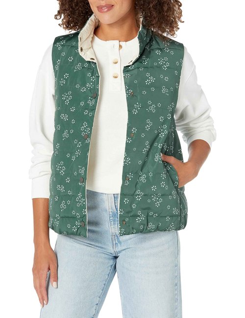 Carve Designs Women's Baker Reversible Vest, Cilantro/Birch, XXS