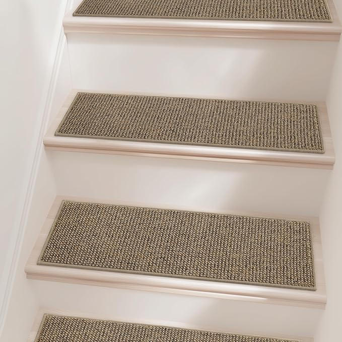 BEQHAUSE Stair Treads for Wooden Steps 28inX9in, Carpet Stair Treads Non Slip Indoor, Machine Washable Stair Runners for Kids Elders and Pets, Carpet for Stair Rugs Mat, TPE Backing, 1pcs, Taupe