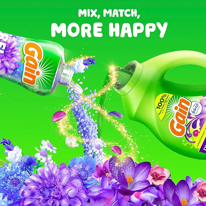 Gain Liquid Laundry Detergent, Moonlight Breeze Scent, 194 fl oz, 134 loads, Freshness + Odor Fighting, High Efficiency Washing Machine Liquid Cleaning Soap