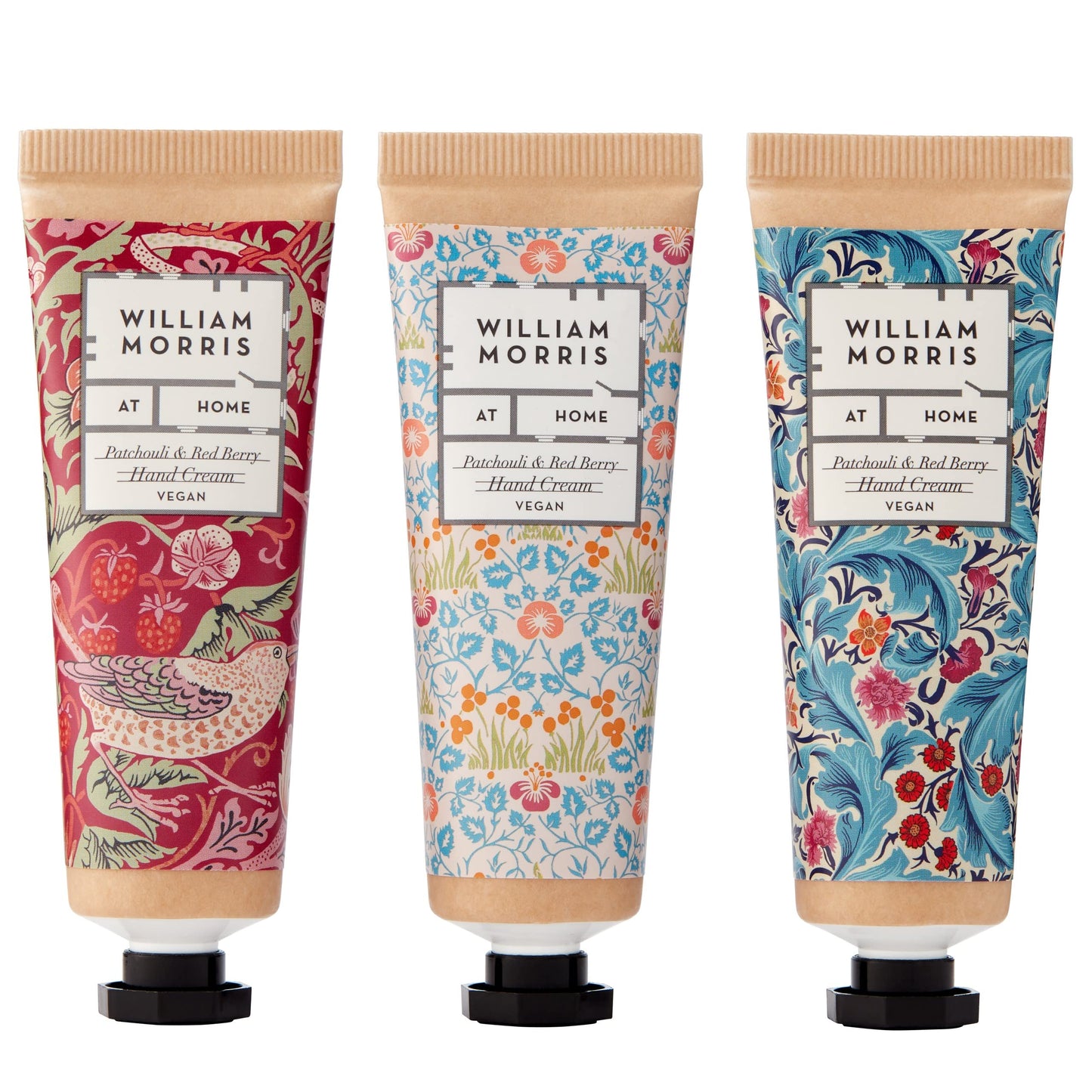 William Morris At Home Patchouli & Red Berry Hand Cream Gift Set Collection | Infused With Shea Butter & Essential Oils | Travel
