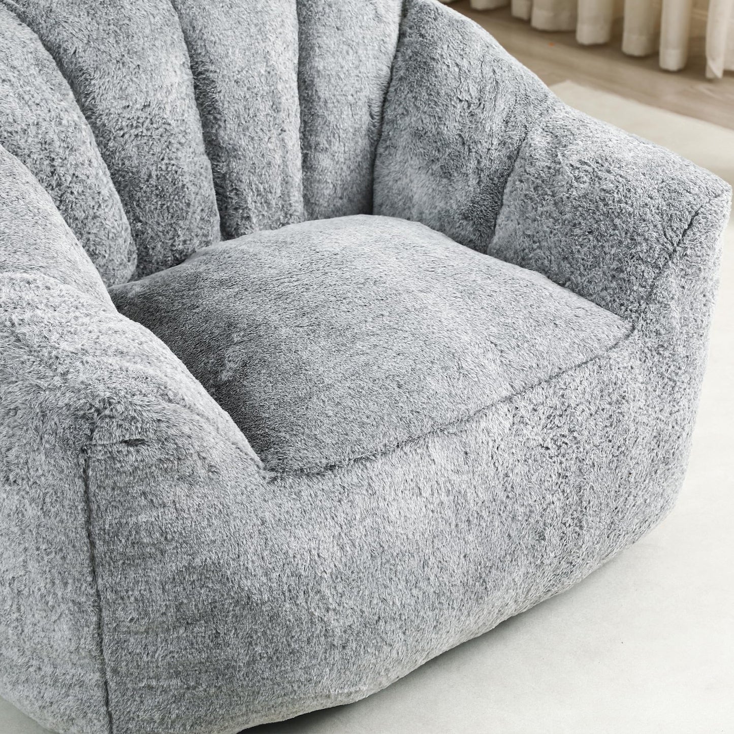 Casaround Bean Bag Chair, Bean Bag Sofa Chair with Armrests Stuffed High-Density Foam, Lazy Sofa Comfy Chairs BeanBag Chair for Adults in Living Room,Bedroom Reading,Chaise,Morden (Gray)