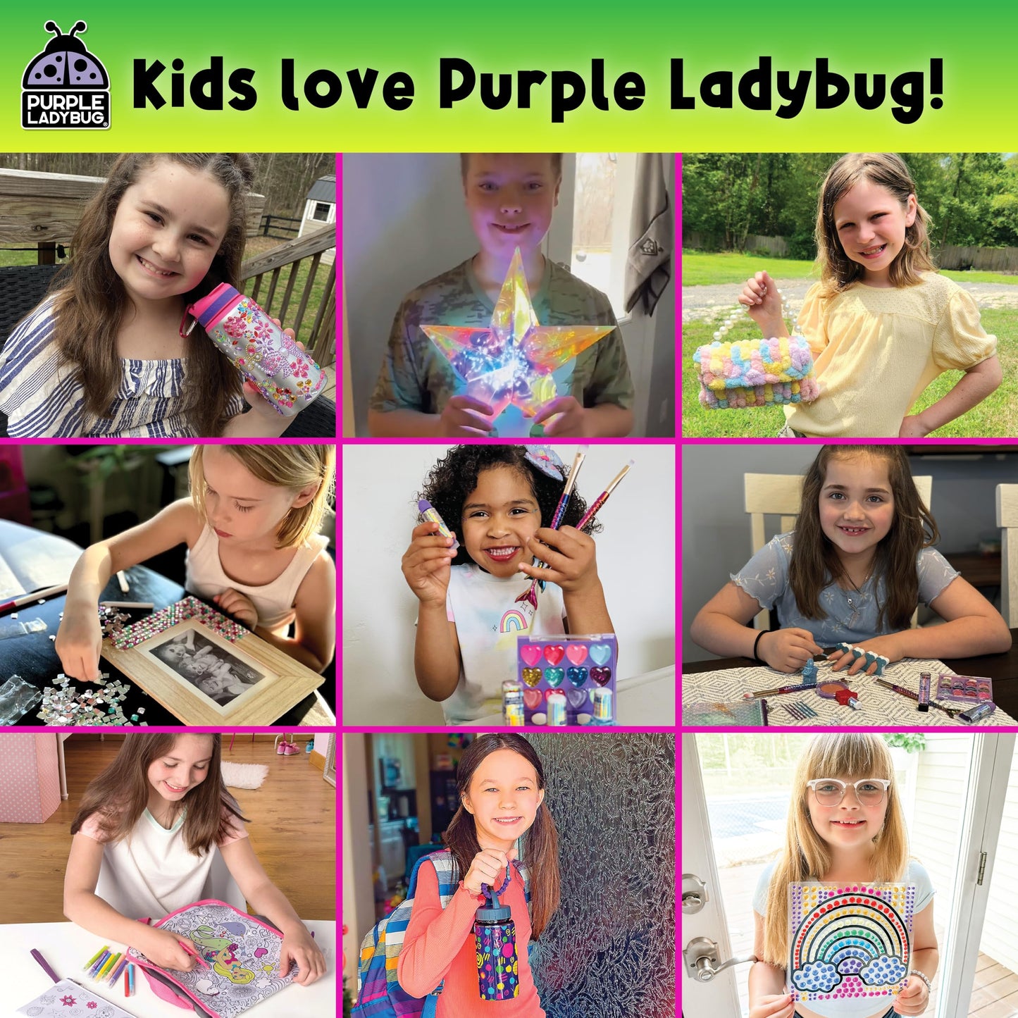 PURPLE LADYBUG Rainbow Scratch Art Paper, 79 PCS Creative Drawing Paper & Stencils - Arts and Crafts for Ages 4-12, Kids Craft Activity Set for Summer, Wedding, Travel, Birthday Party Games, Camping