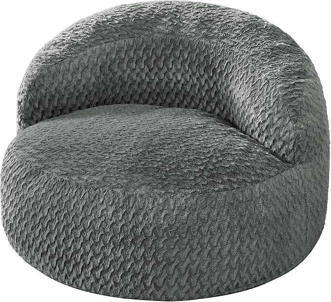 Hobestluk Bean Bag Chair Giant Bean Bag Chairs for Adults Big Bean Bag Chair with Memory Foam Filler Adults Large Beanbag with Faux Fur Cover for Bedroom (Chevron Grey,Oversize)