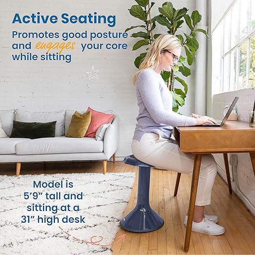 ECR4Kids ACE Active Core Engagement Wobble Stool, 20-Inch Seat Height, Flexible Seating, Grey