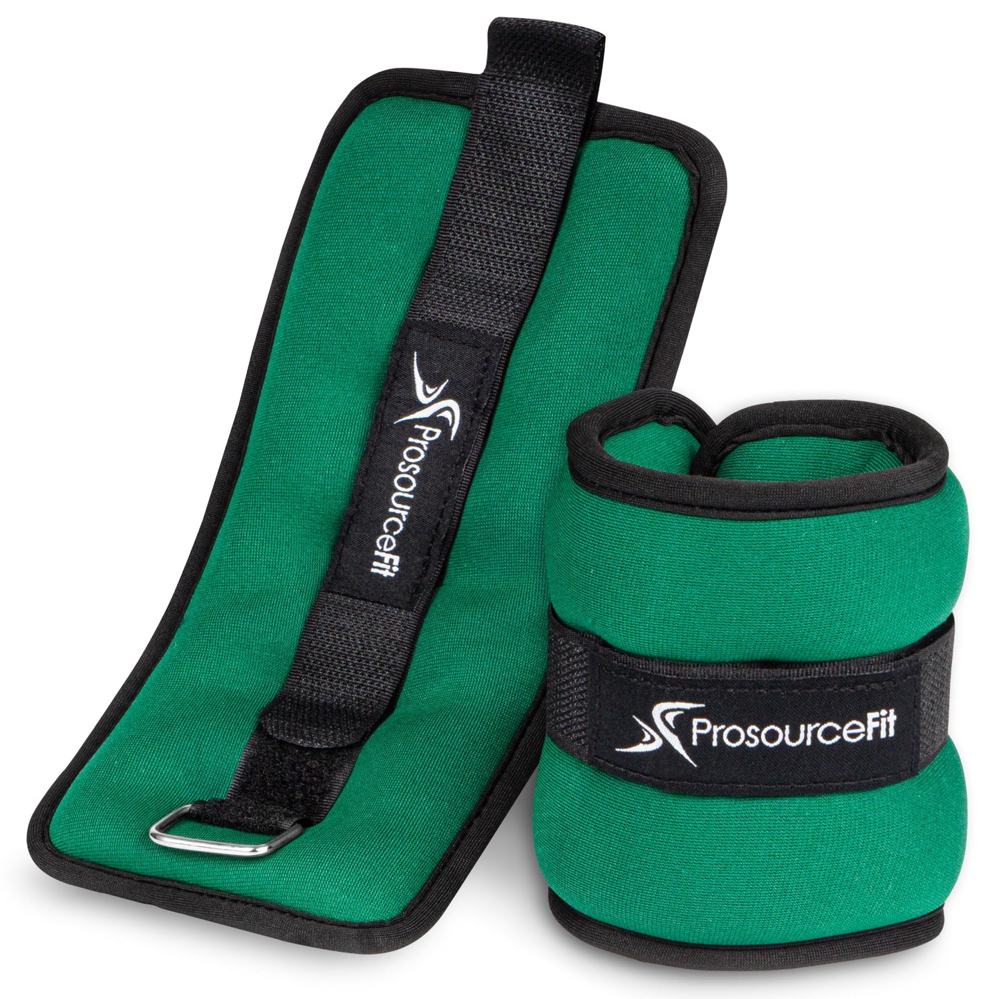 ProsourceFit Ankle / Wrist and Arm / Leg Weights Set of 2, Adjustable Strap for Men and Women, Green 1 LB
