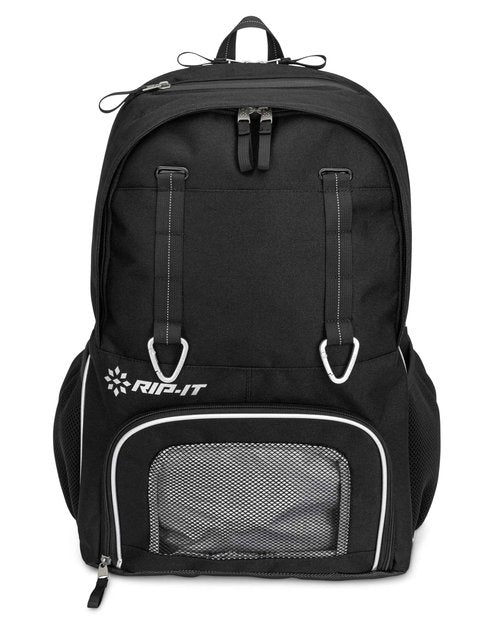 RIP-IT Women's Essentials Volleyball Backpack 2.0 - Mesh Ball Bag Included - Equipment Bag with Separate Shoe Compartment - Black