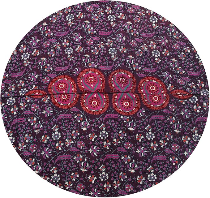 Shubhlaxmifashion 32" Purple Mandala Floor Pillow Cushion Seating Throw Cover Hippie Decorative Bohemian Ottoman Poufs, Pom Pom Pillow Cases,Boho Indian