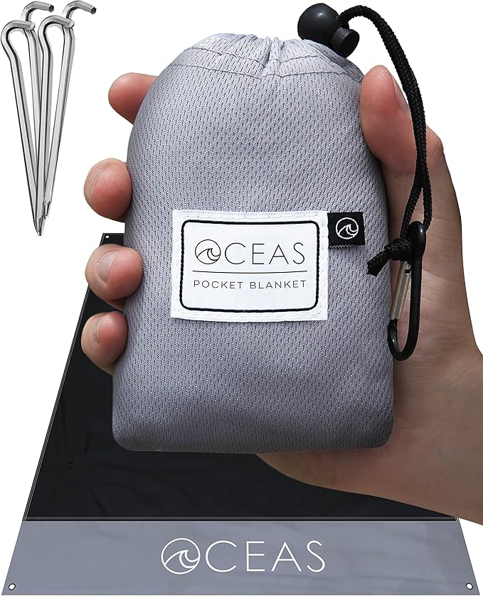 Oceas Outdoor Pocket Blanket - Ideal Sand Proof and Waterproof Picnic Blanket for Beach, Hiking, and Festival Use - Foldab...