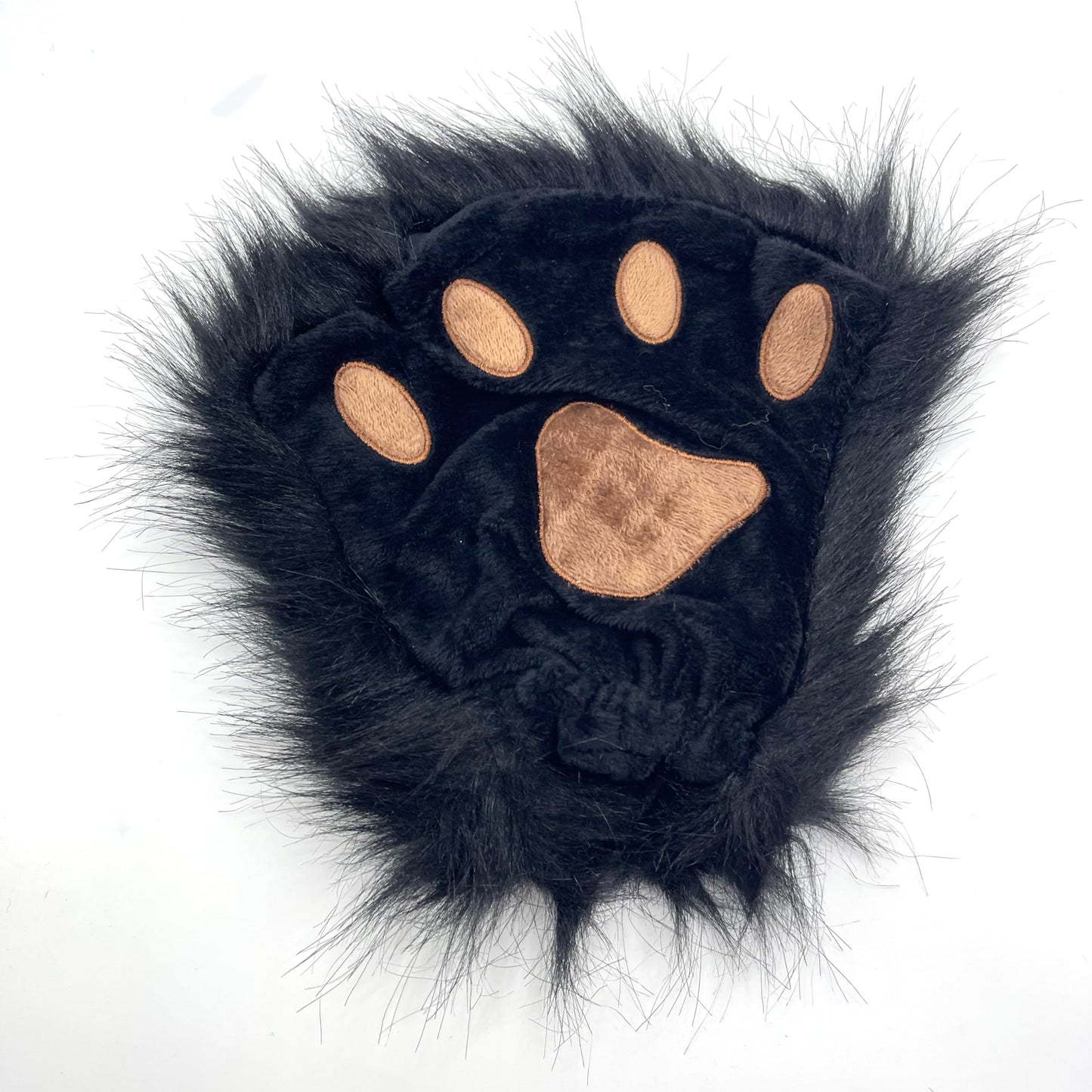 LAIDIC Therian Mask and Tail Set Women Halloween Costume Fox tail Wolf Mask cat ears Cosplay fox mask therian paws (Black set)