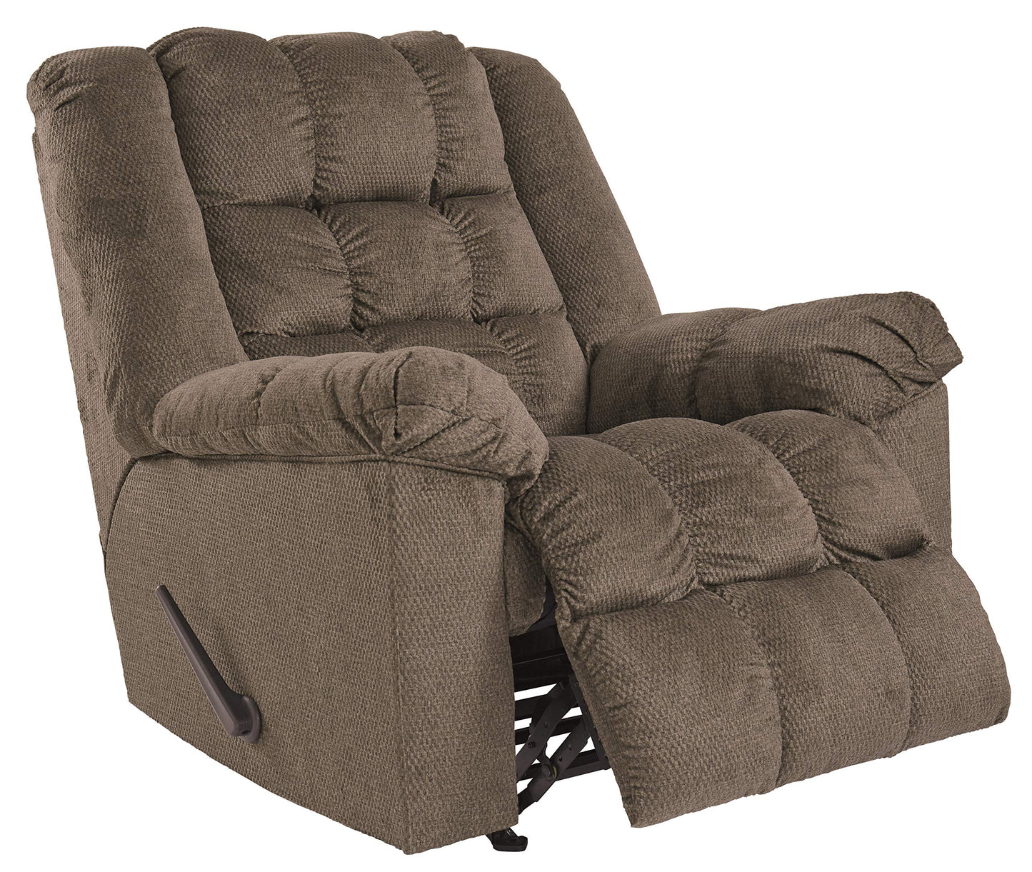Signature Design by Ashley Drakestone Tufted Manual Rocker Recliner with Lumber Heat and Massage, Light Brown