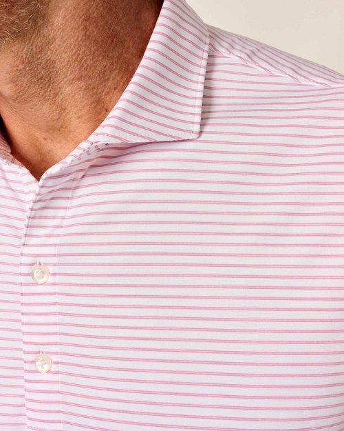 johnnie-O Performance Jersey Polo - Michael Stripe White/XXL