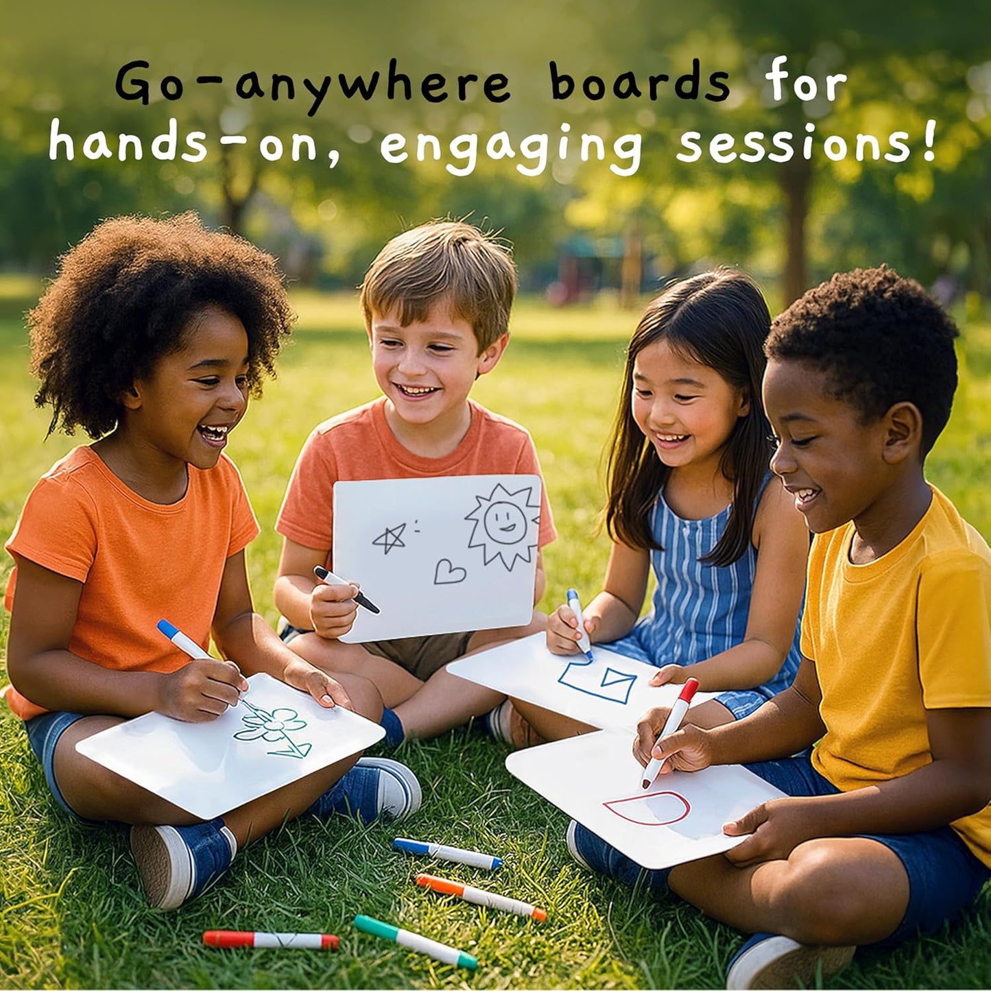 6 Premium Small Dry Erase Board 9"x12"- Portable Dry Erase Lap Board, Handheld Whiteboard- White Boards for Students - Small Whiteboard | Double Sided Erasable White Boards Dry Erase- 6 Pk