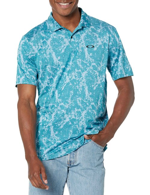 Oakley Mens Marble Jaquard Polo Shirt, Blue, X-Large US