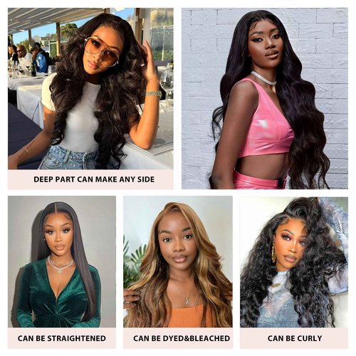 Ying Guan 250 density human hair wig Lace Front Wigs Human Hair Pre Plucked glueless wigs human hair Body Wave Wigs Human Hair Wigs For Black Women 13x6 lace Frontal Wigs Bleached Knots 20 Inch