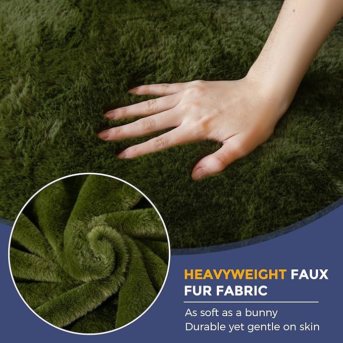 MAXYOYO Giant Bean Bag Chair for Adults, Ultra Soft Fluffy Loveseat Bean Bag Sofa, Oversized Floor Sofa for Living Room Bedroom, Cozy Reading Chair with Filler, Green