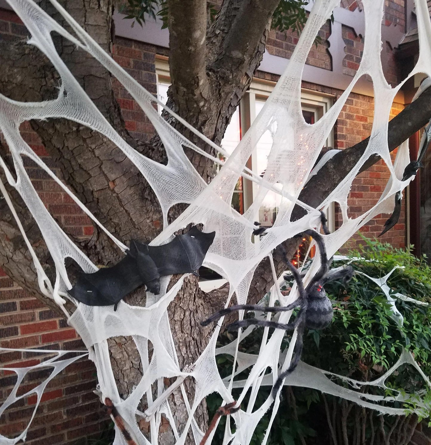 Halloween Decorations Outdoor Spider Web 26.9X12.46ft: Cut Your Own Giant Stretchy Beef Netting Spiders Webbing Gauze Cobweb Haunted House Decor