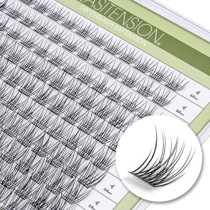 DIY Eyelash Extension Lash Clusters 120 Clusters False Eyelash 3D Effect Individual Natural Lashes Set at Home Eyelash Extension Kit Lashes Pack Natural Mixed