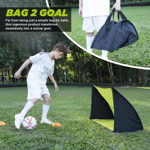 Pop Up Soccer Goal Net, Handbag Transforms into Soccer Goal Portable Practice Soccer Training Nets for Backyard Park Outdoor