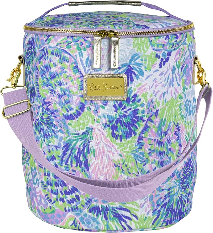 Lilly Pulitzer Insulated Soft Beach Cooler with Adjustable/Removable Strap and Double Zipper Close