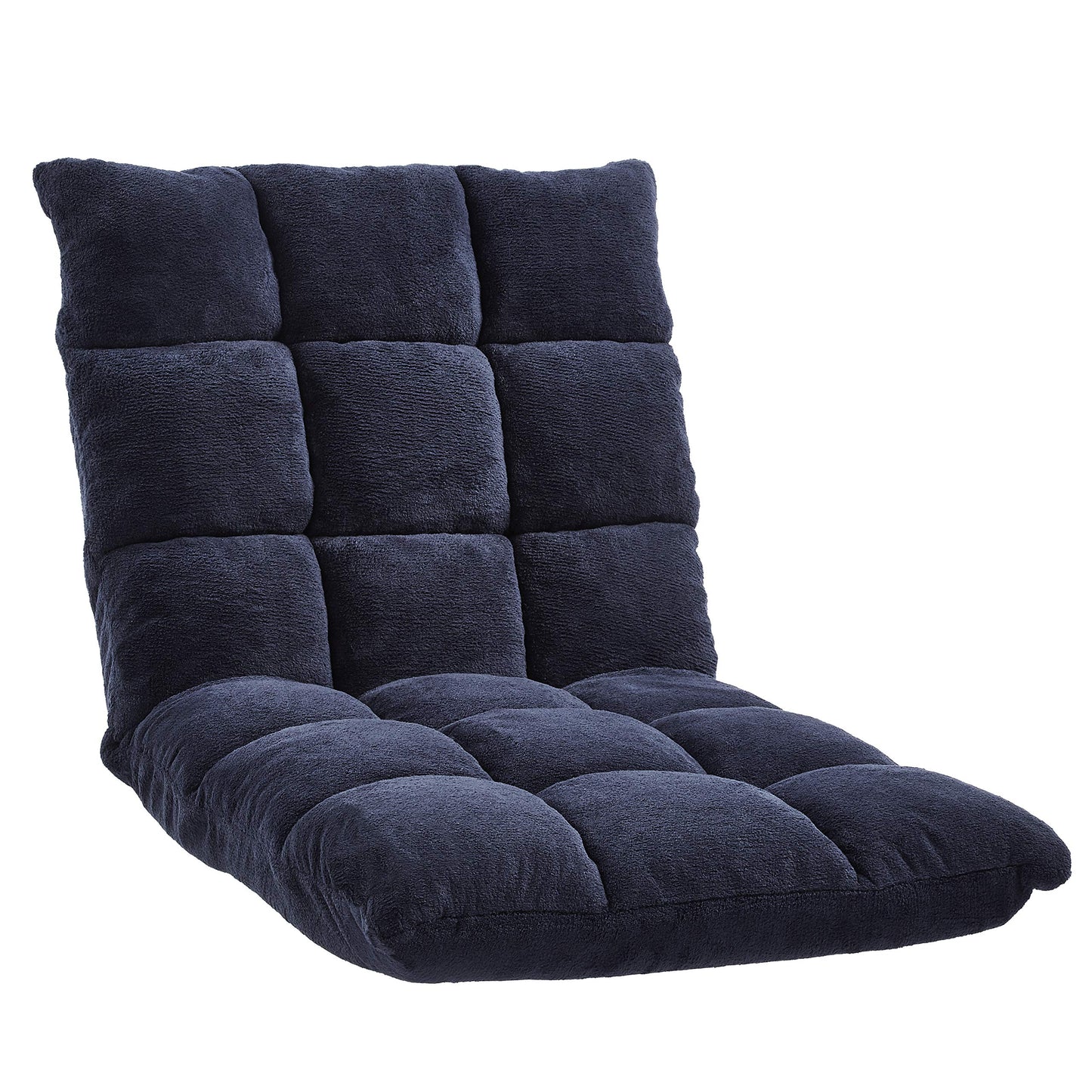 Amazon Basics Adjustable 14-Position Memory Foam Floor Chair with Back Support, Portable, 41.3"D x 21.3"W x 6"H, Navy