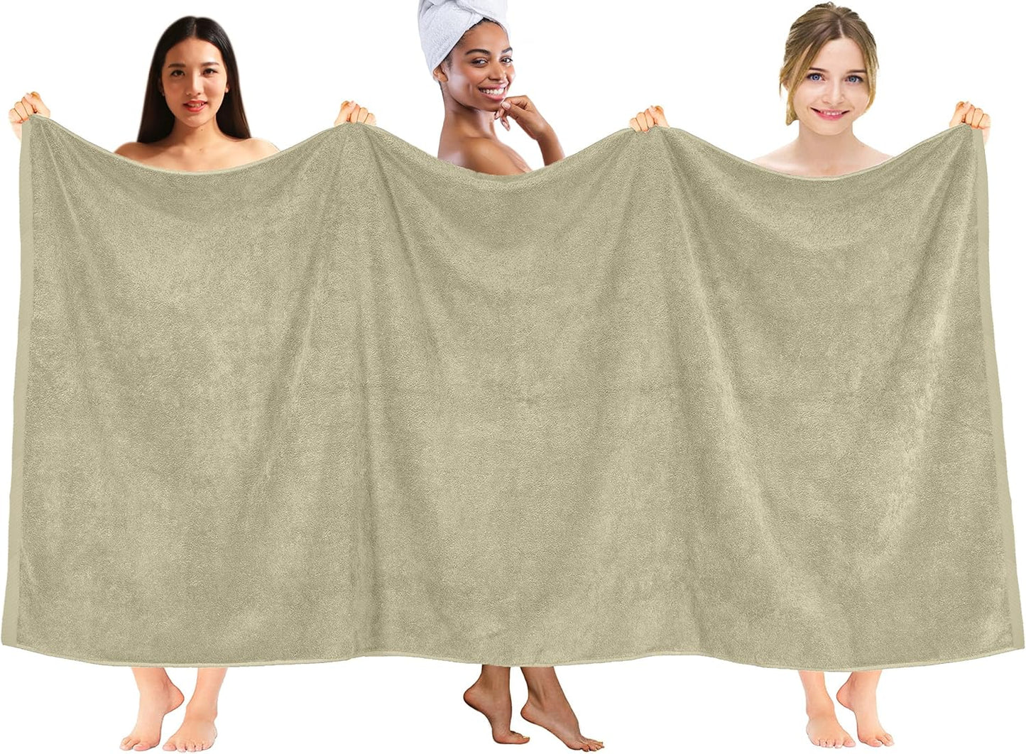 DAN RIVER Pack of 1 Bath Sheet 40x80 Inches, Extra Large Bath Towels, Luxury Quick Dry Cotton Towels - Beige