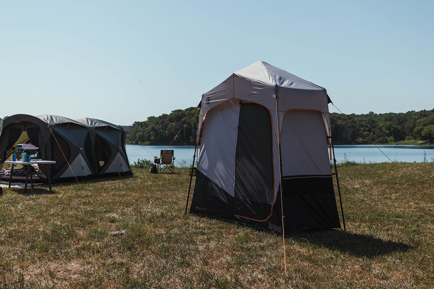 Bushnell Shower Tent with Instant Setup Technology | Shield Series 2 Room Shower Tent for Family Camping, Hunting, Hiking | Solar Water Reservoir Included
