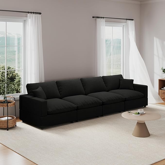 Modular Sectional Sofa Couch for Living Room, Convertible Upholstered Comfy Couches Deep Seat Sofa | Removable & Washable Cushion Covers, Filled with Down Cotton | Free Combination Sleeper Sofa Bed