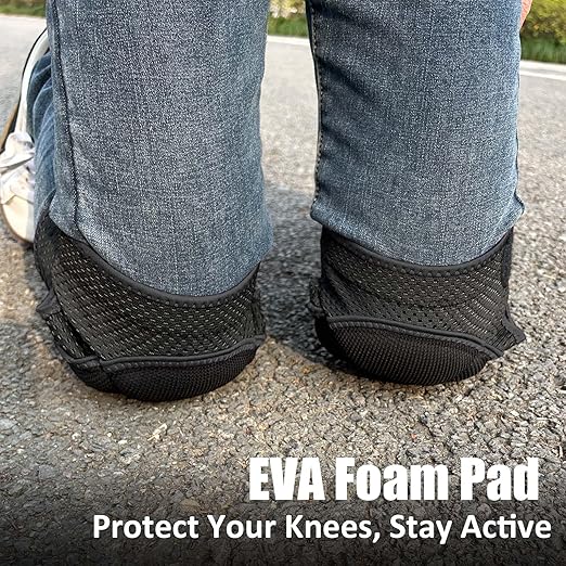 Gardening Knee Pads for Women, Mens Knee Protectors for Kneeling & Crawling, Ideal Lightweight Adult Knee Pad for Cleaning Floors & Carpenter Work, Soft with High-Elasticity Safety Straps for Christmas, Black M