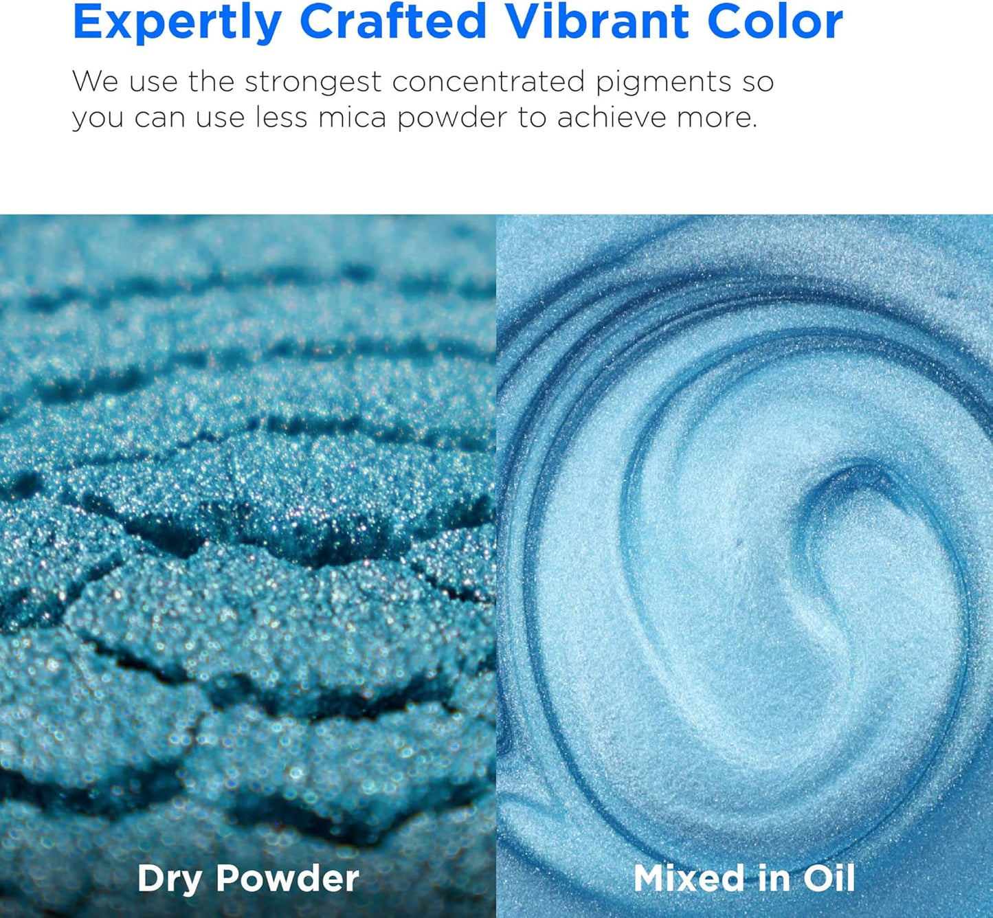 Rolio Premium Mica Powder - Cyan Rock Candy (50G / 1.76oz) - 1 Jar of Blue Pigment Powder for Epoxy Resin, Dye, Soap Making, Nail Polish, Paint, Candle Making, Bath Bombs, Slime