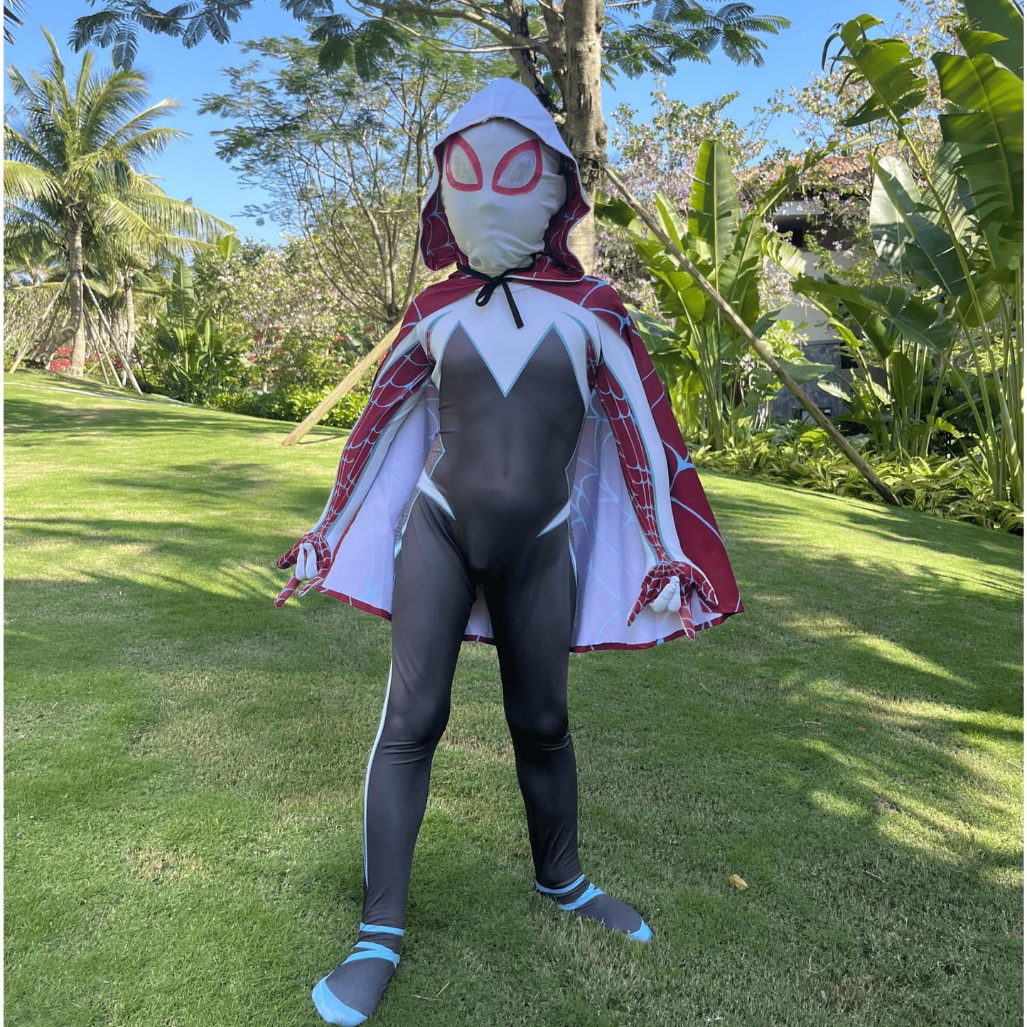 LVDESHOM Gwen Ghost costume for kids Girls Halloween Cosplay bodysuit