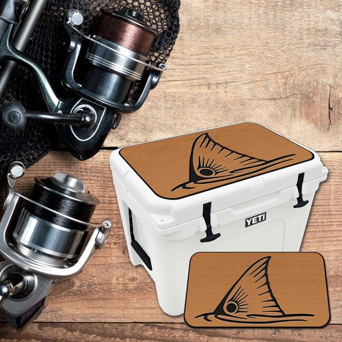 USATuff SeaDek EVA Mat Cooler Pad fits YETI 35 Tundra | Peel & Stick Application | Non Slip Comfort Accessories - Top Fin Redfish Tail (Mocha-Black)